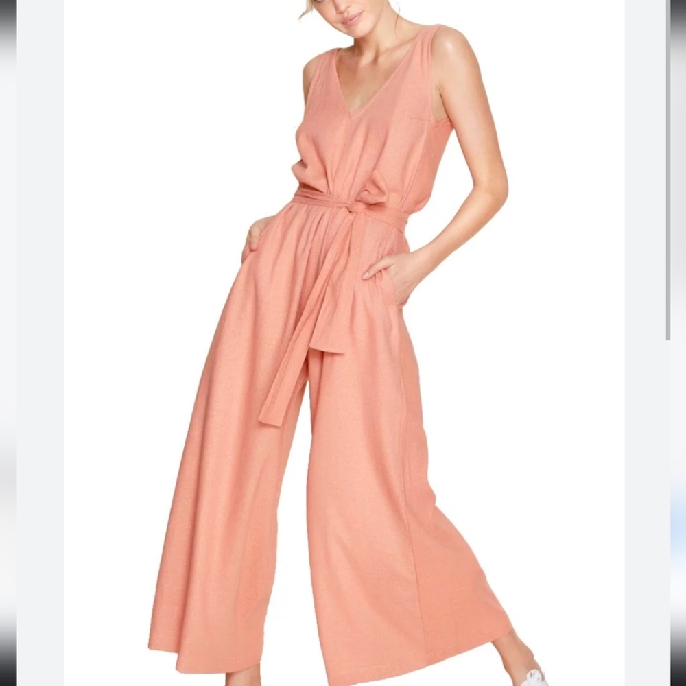 Kopper & Zink Ariana Linen Jumpsuit Marsala